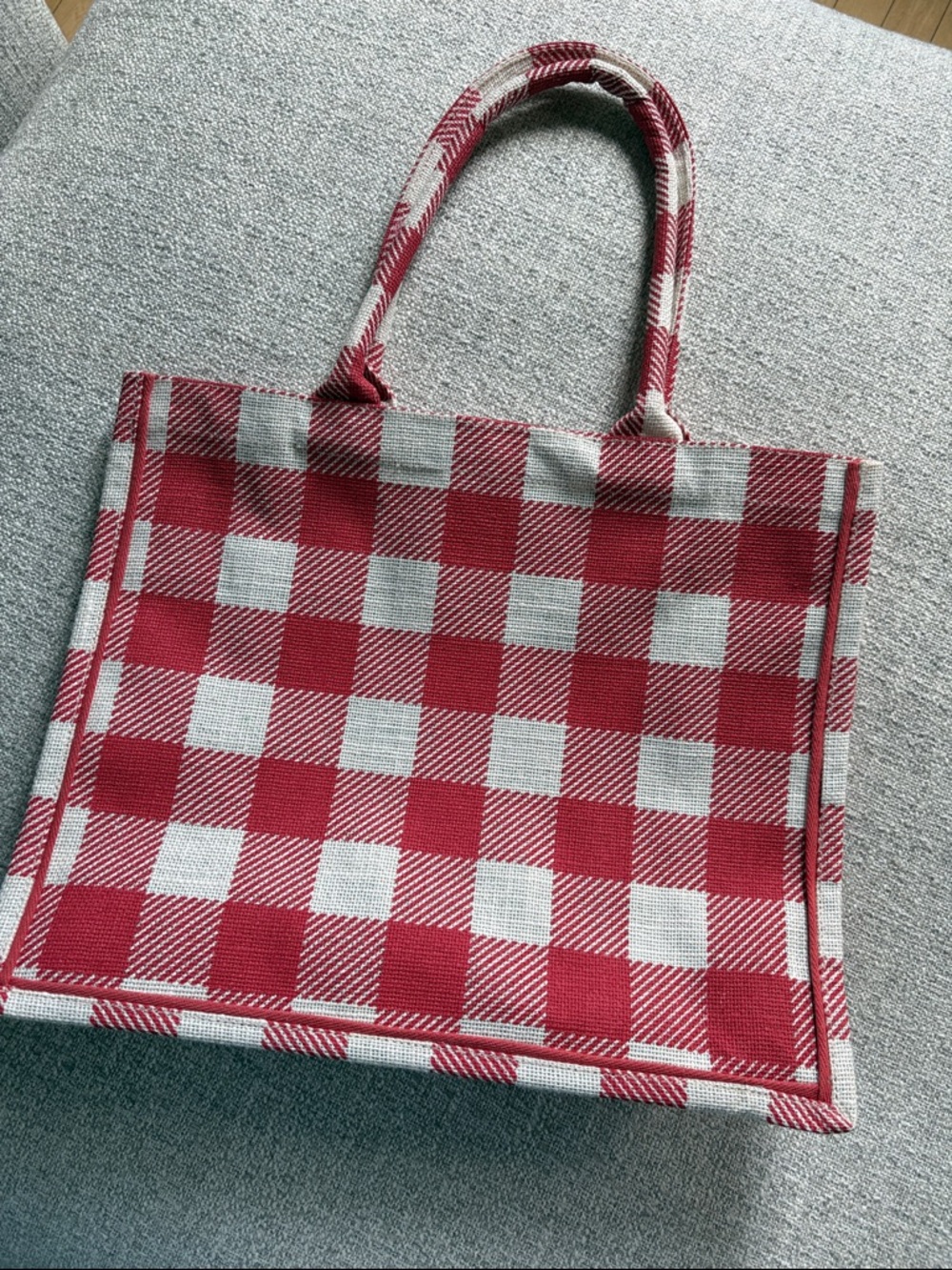 Shiraleah Red and White Checked Tote